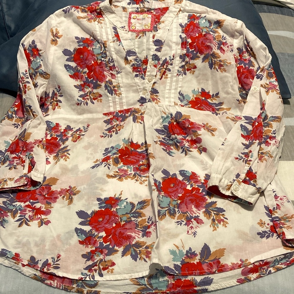 Floral Women's Top - Red and Purple